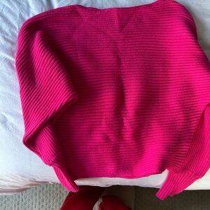 anthro hot pink sweater